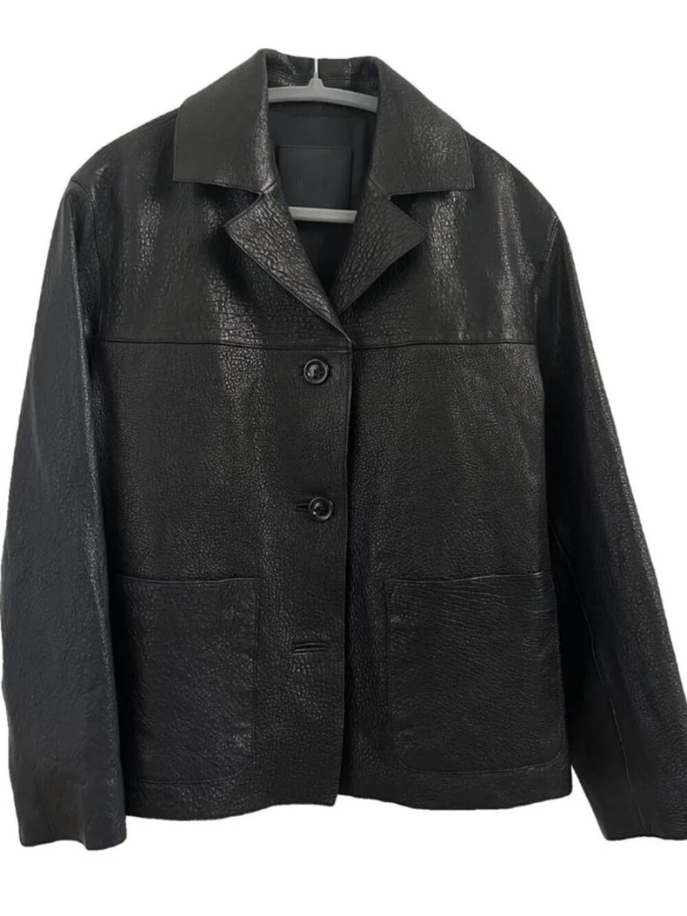 Massimo Dutti Sheepskin Napa Black Leather Jacket